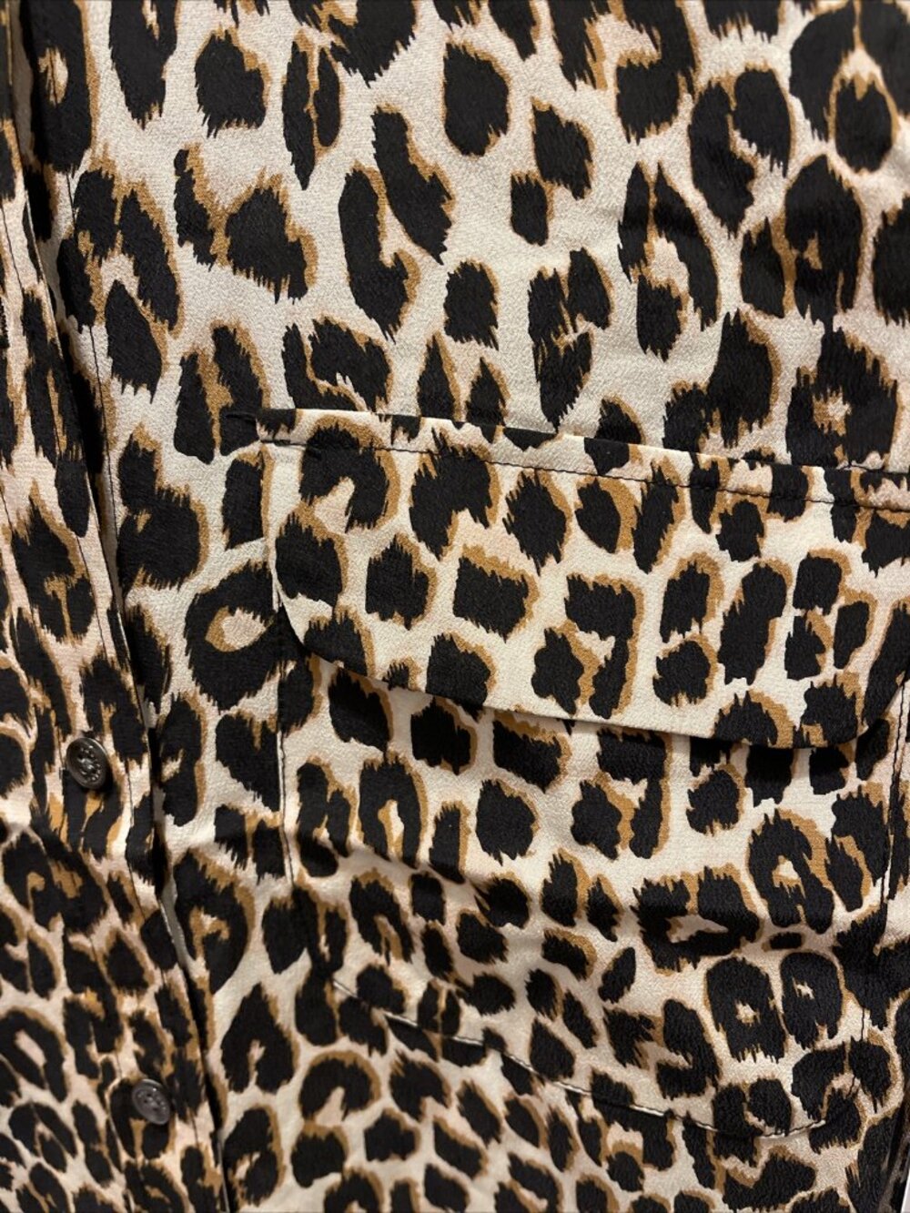 Equipment Slim Signature Women's Blouse XS Extra Small Leopard Silk Button shirt